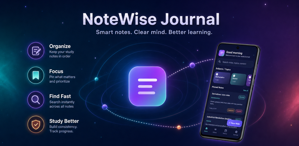 NoteWise Journal promotional banner